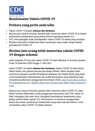 Malay Safety of COVID19 Vaccines